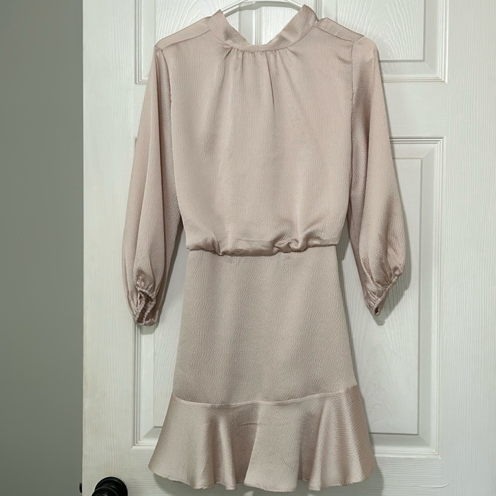 Vici collection Textured Satin Dress - Champagne - Medium